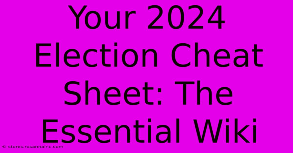 Your 2024 Election Cheat Sheet: The Essential Wiki